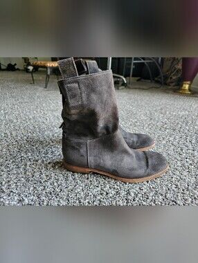 ALBERTO FERMANI Men's Suede Pull-On Boots in Dark Gray